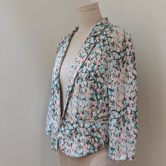 Vintage H&M Cropped Floral Print Blazer Jacket - Picture 2 of 10